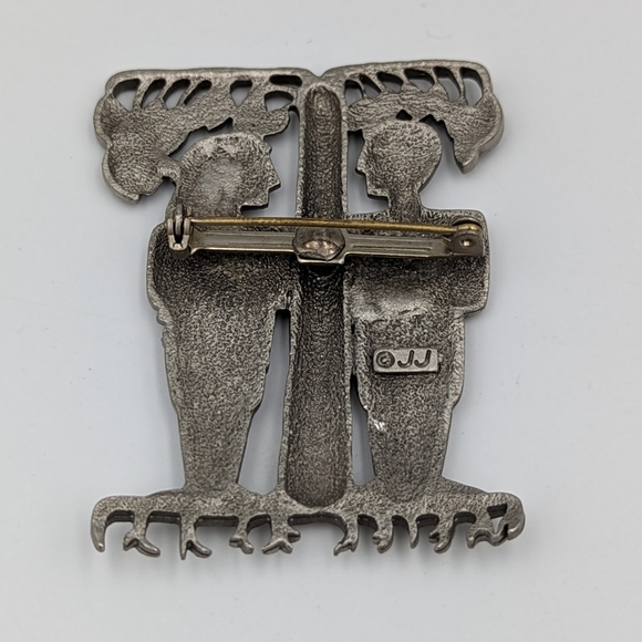 Collectible Vintage JJ Jonette Adam And Eve Brooch Pin - Picture 4 of 8